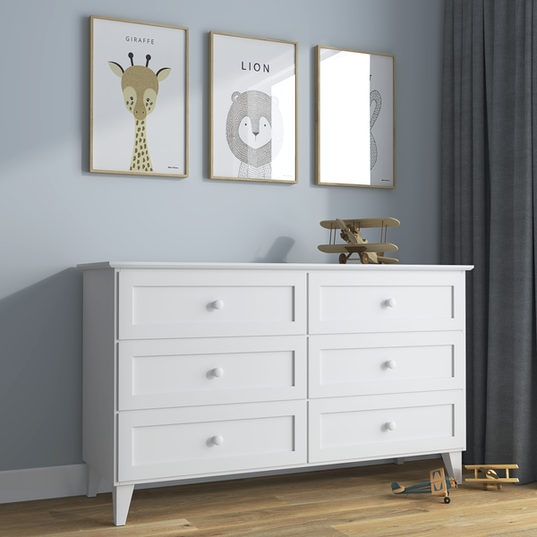 Wooden chest of drawers 6S 154 Scandi white