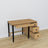 Desk 3S oak natural oak with black – open drawers, document storage compartments