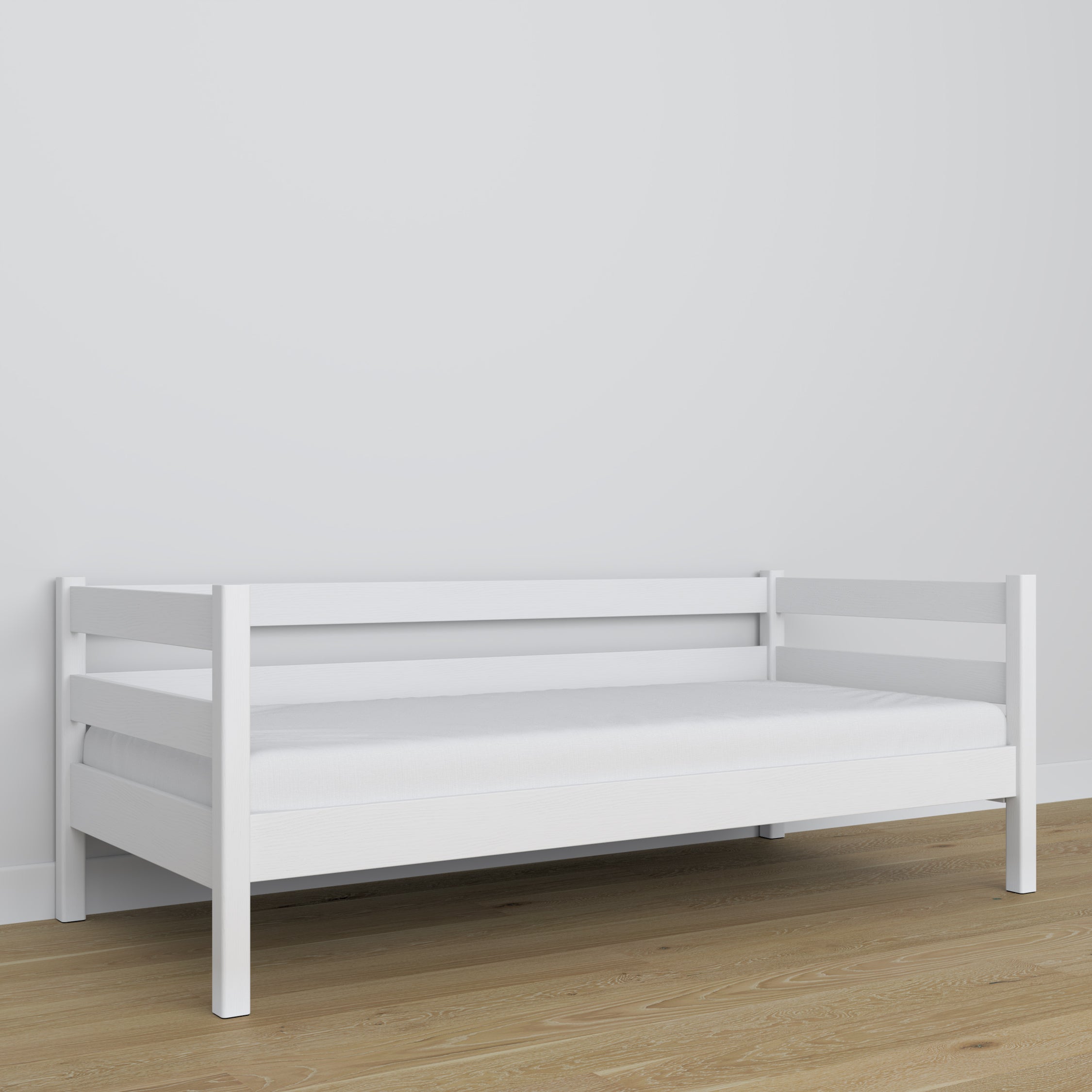 Houten slaapbank wit – afmetingen en schema, Nizio