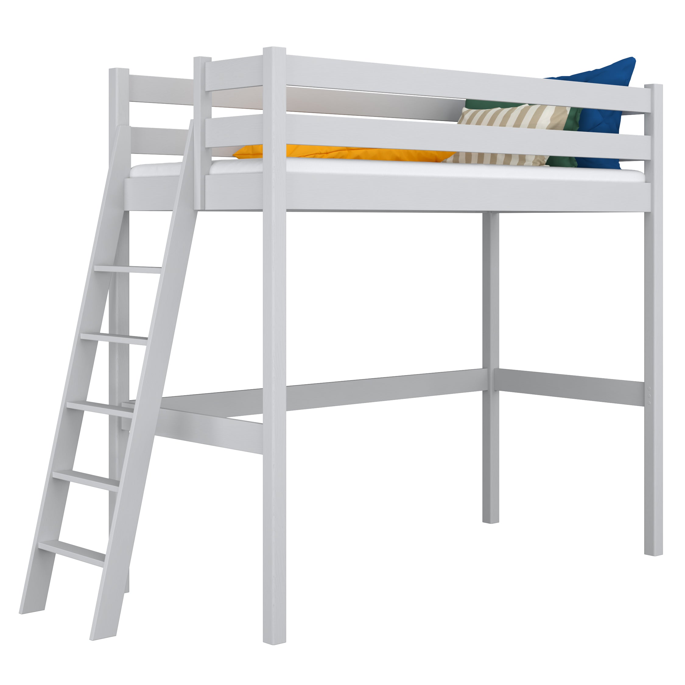 Hoogslaper houten grijs – kinderkamer, massief hout, scandi stijl