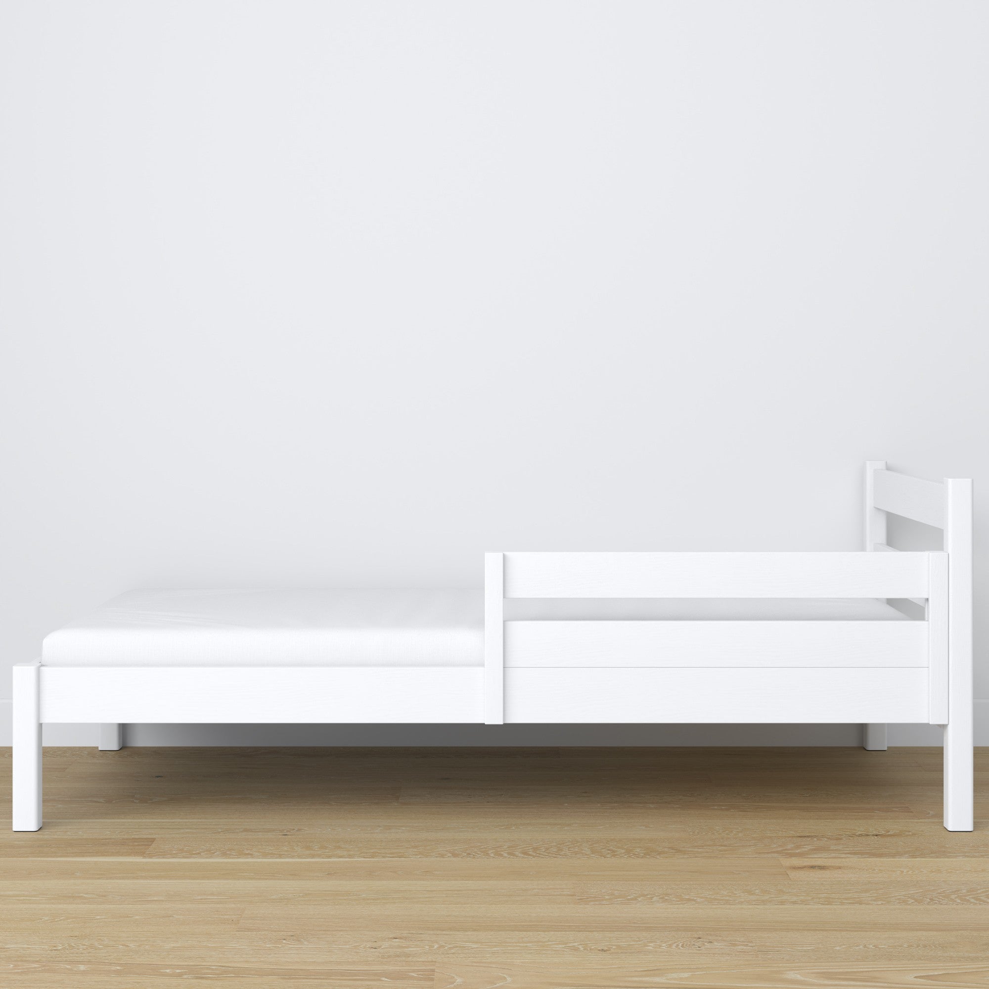 Houten veiligheidsbeugel wit in kinderbed – scandi inrichting