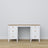 Desk 6S wooden white with oak – open drawers, document storage compartments