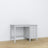 Desk 3S grey – wooden, compact tabletop, front view, Nizio