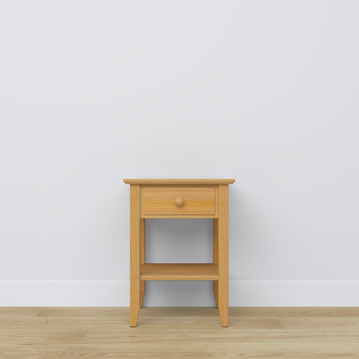 Pine bedside table 1S N01 Scandi natural pine