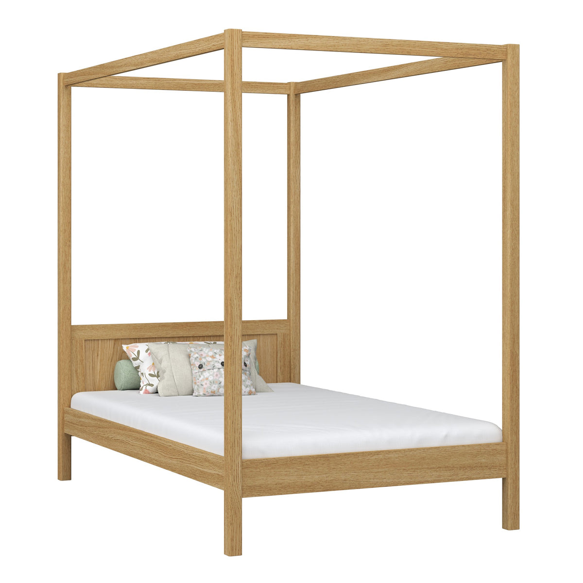 Houten hemelbed naturel eiken – kinderkamer, Scandinavische stijl Nizio