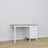 Bureau 3S blanc avec chêne en bois – vue de côté, profondeur du plateau