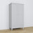 Wardrobe 2D1S grey – wooden, closed doors, front view, Nizio