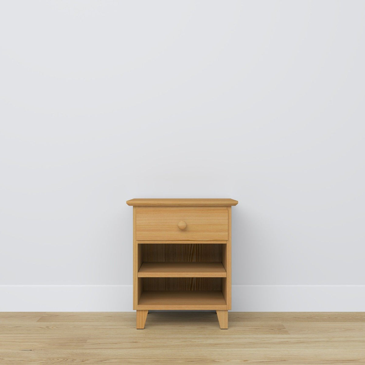 Pine bedside table 1S N02 Scandi natural pine