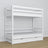 White Bunk Bed – Wooden Slatted Frame, Mattress Drawer