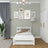 White Bed with Mattress Drawer – Side View, Wooden, Nizio Home