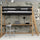 Lit mezzanine avec bureau en bois noir-chêne – chambre d'enfant, scandinave Nizio