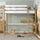 Lit mezzanine en bois blanc-chêne – chambre d'enfant, bois massif, style scandinave