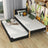 Bed met matraslade houten zwart-eiken – lade uitgeschoven, gast