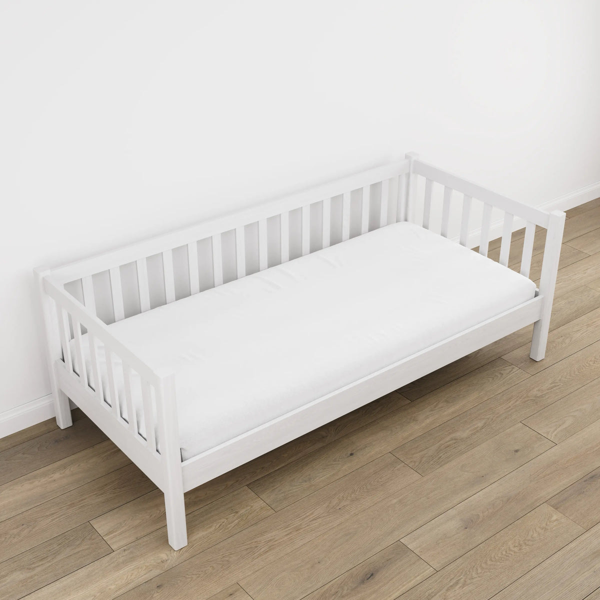 Slaapbank wit in de kinderkamer – scandi inrichting, houten