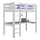 Lit mezzanine avec bureau en bois gris – chambre d'enfant, scandinave Nizio