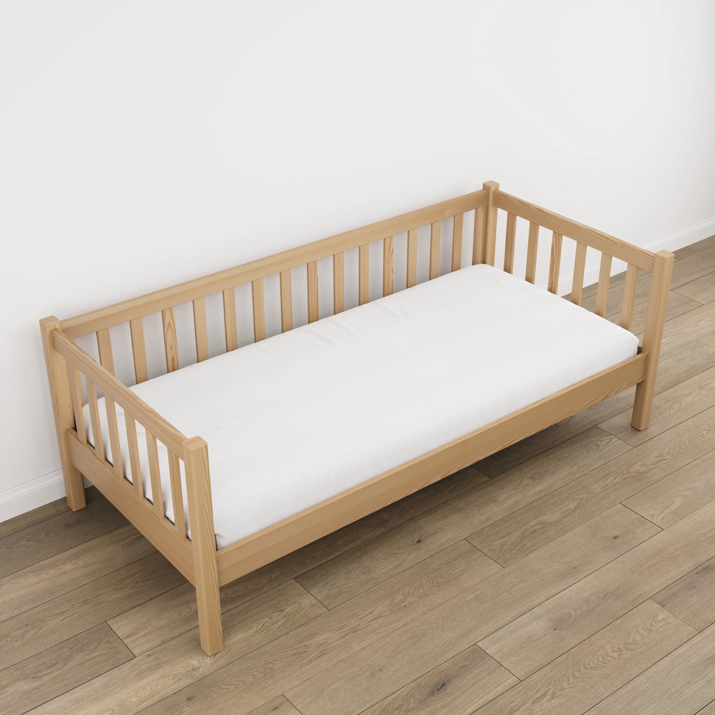 Houten slaapbank naturel grenen in kinderkamer – Scandinavische styling