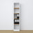 Bookcase white-oak made of wood – side view, depth and profile