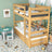 Stapelbed naturel grenen voor kinderen – lade voor matras, houten, Nizio
