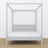 Tweepersoonsbed met hemelbed houten grijs – hoofdeinde en frame, close-up