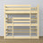 Drielaags stapelbed transparant grenen – ladder en veiligheidsranden, houten