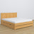 Tweepersoonsbed naturel grenen met lade – houten hoofdeinde, close-up