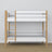 Stapelbed wit-eiken – houten ladder en valbescherming, Nizio Home