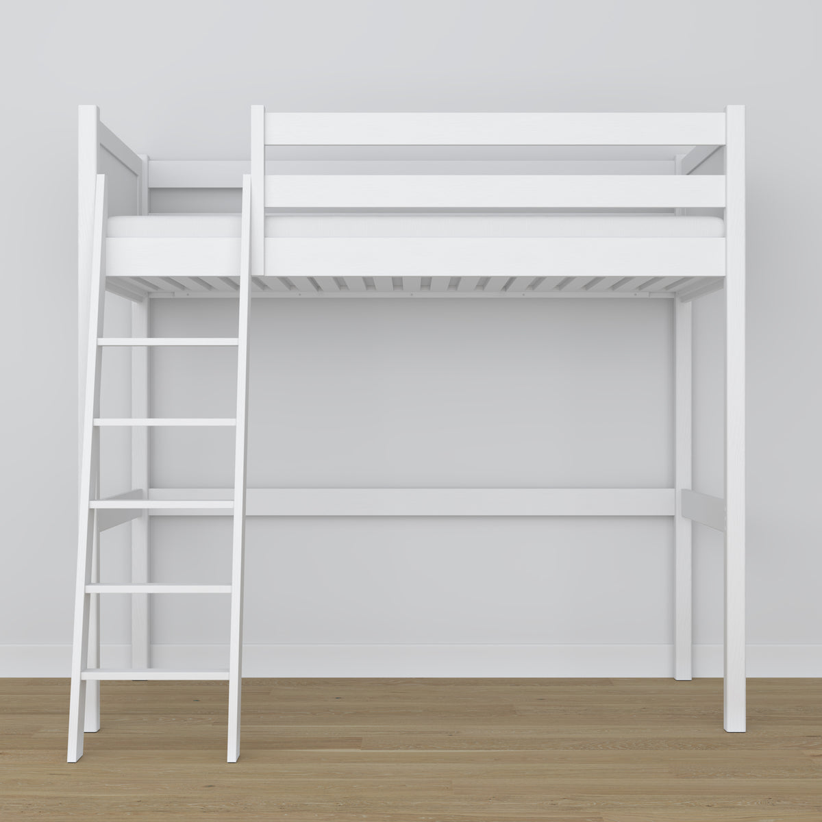 Hoogslaper wit – houten ladder en bedhekje, Nizio Home
