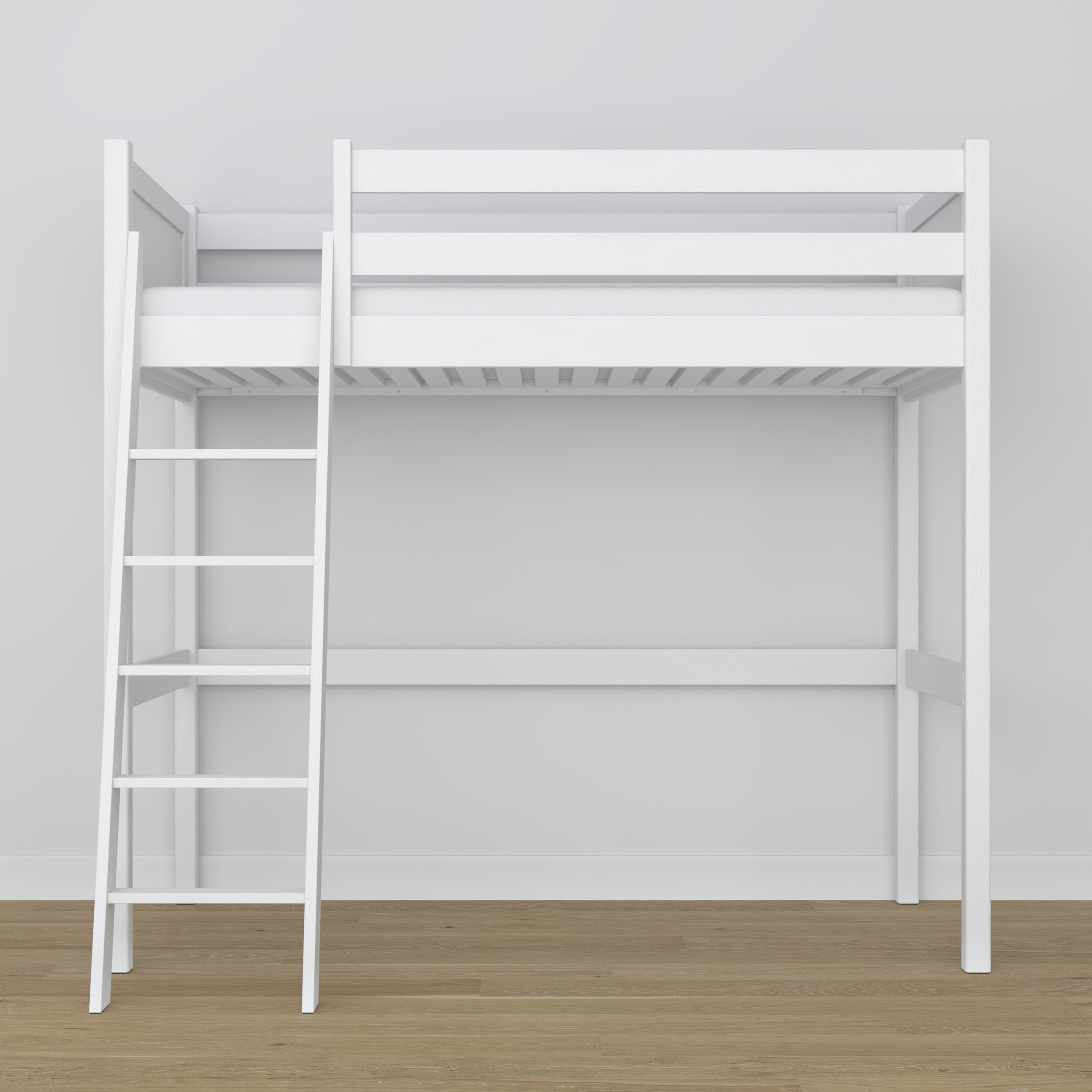 Hoogslaper wit – houten ladder en bedhekje, Nizio Home