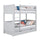 Lit superposé avec tiroir en bois gris – chambre d'enfant, bois massif, scandinave