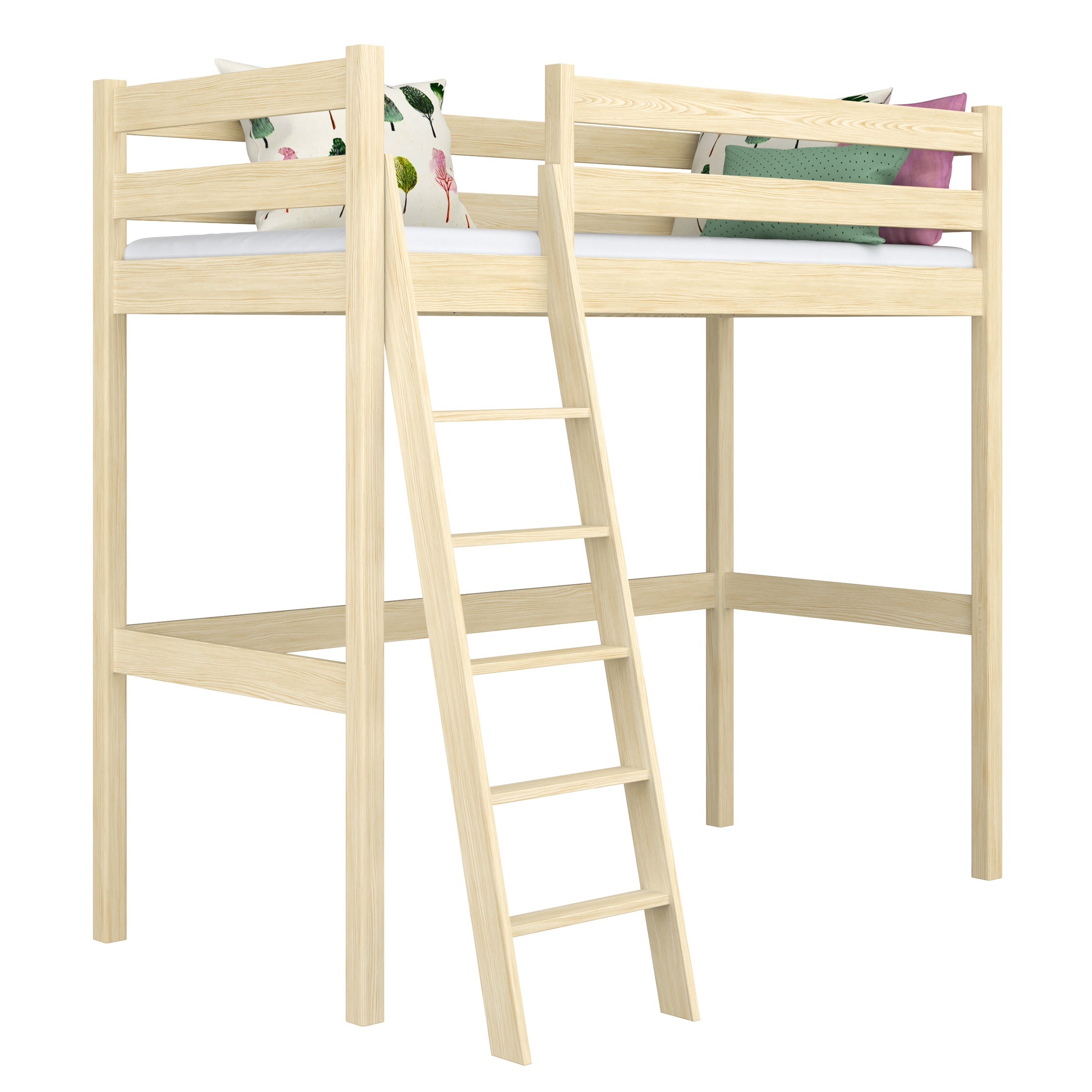 Hoogslaper houten transparant grenen – kinderkamer, massief hout, scandi stijl