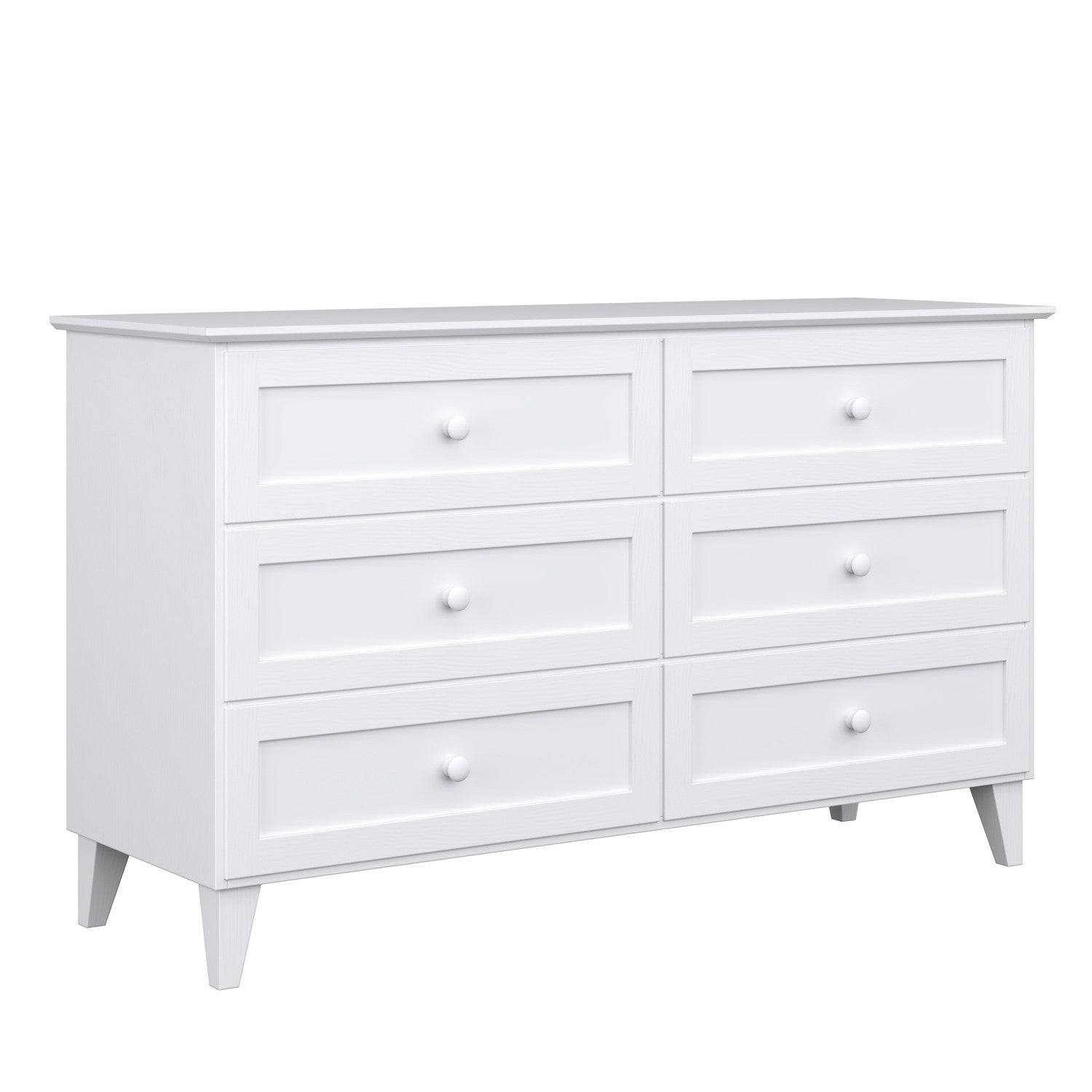 Chest of drawers 6S white 154 cm wooden – dimensions and diagram, Nizio