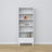 Bookcase with drawer wooden white 80 cm – living room and office, Scandinavian style