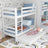 White Bunk Bed for Children – Mattress Drawer, Wooden, Nizio
