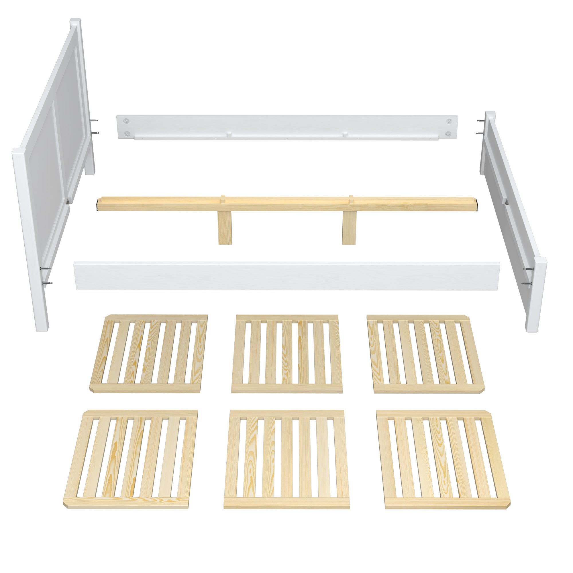 Double bed with drawer black with oak made of wood – side view, Nizio