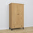 Armoire 2D1S en chêne chêne naturel avec noir – portes ouvertes, tringle et étagères intérieures