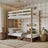 Stapelbed wit-eiken – houten ladder en valbescherming, Nizio Home