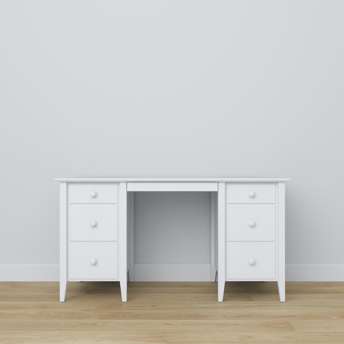 Desk 6S wooden white – open drawers, document storage compartments