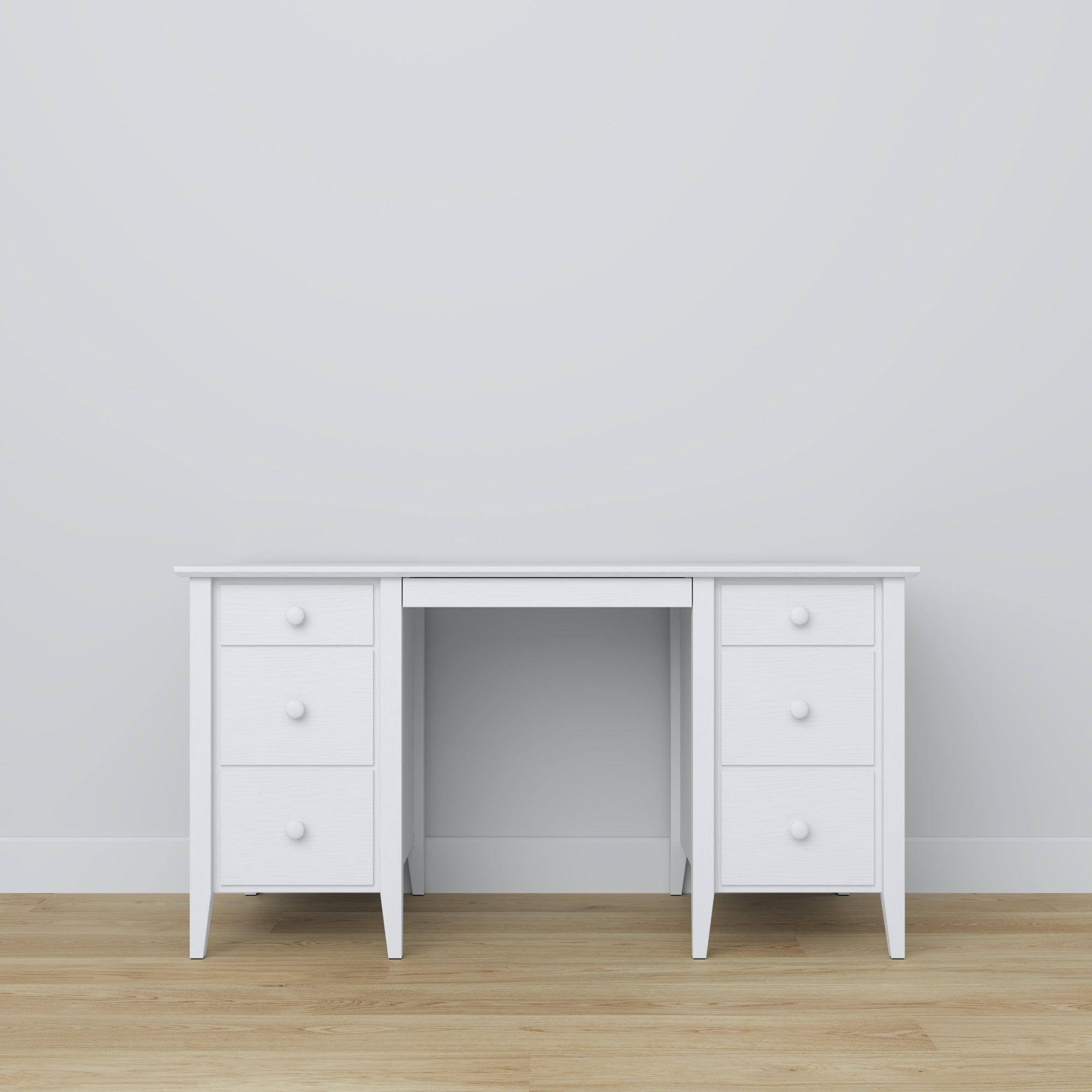 Desk 6S wooden white – open drawers, document storage compartments