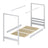 Bed naturel eiken met hemel – eiken verbindingen, close-up, Nizio Home