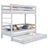 Stapelbed grijs met matraslade – bedhek, houten, Nizio Home