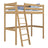 Hoogslaper naturel eiken – eikenhouten ladder en bedhekje, Nizio Home