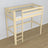 Loft bed clear pine wooden – top view of the sleeping area