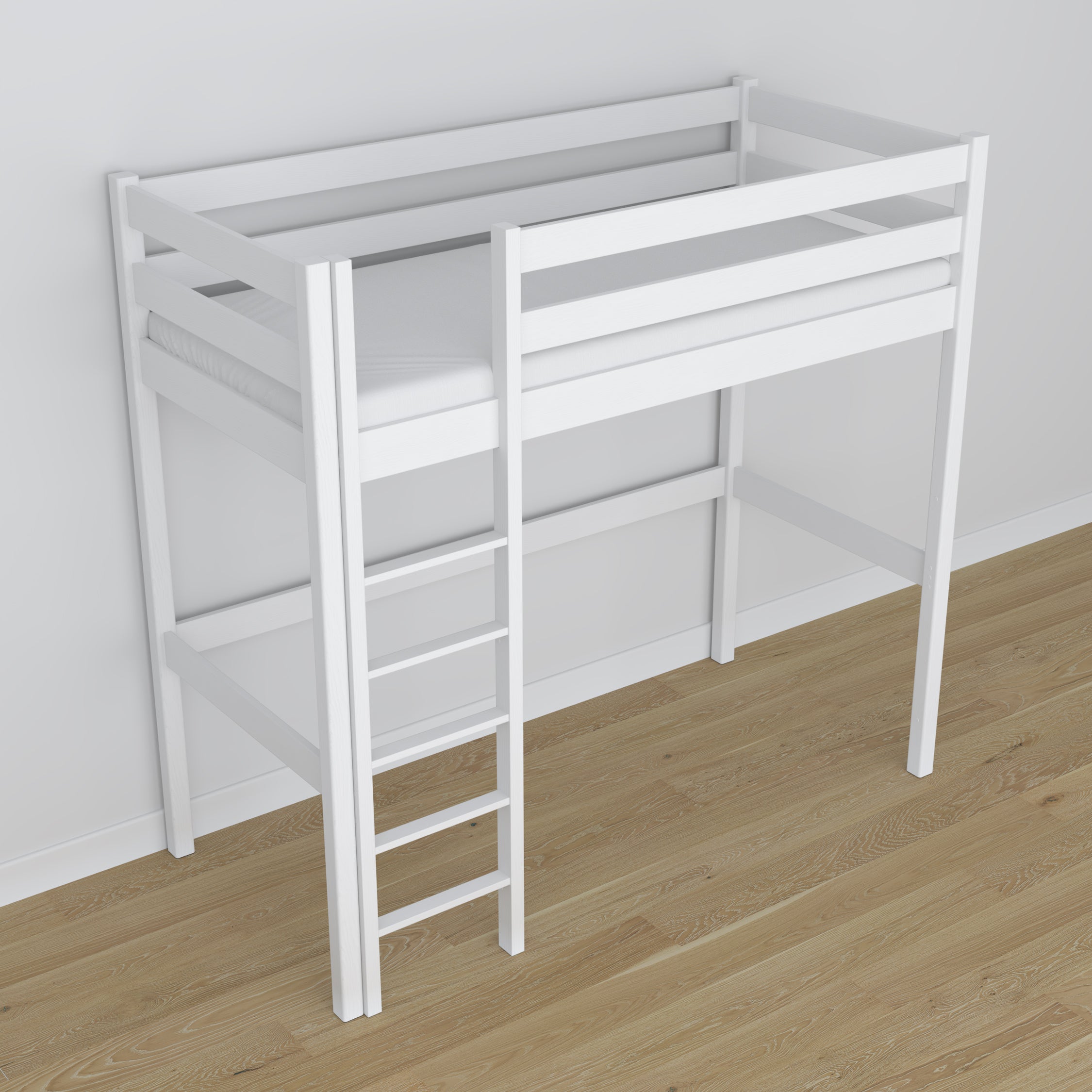 Hoogslaper wit in kinderkamer – scandi inrichting, houten