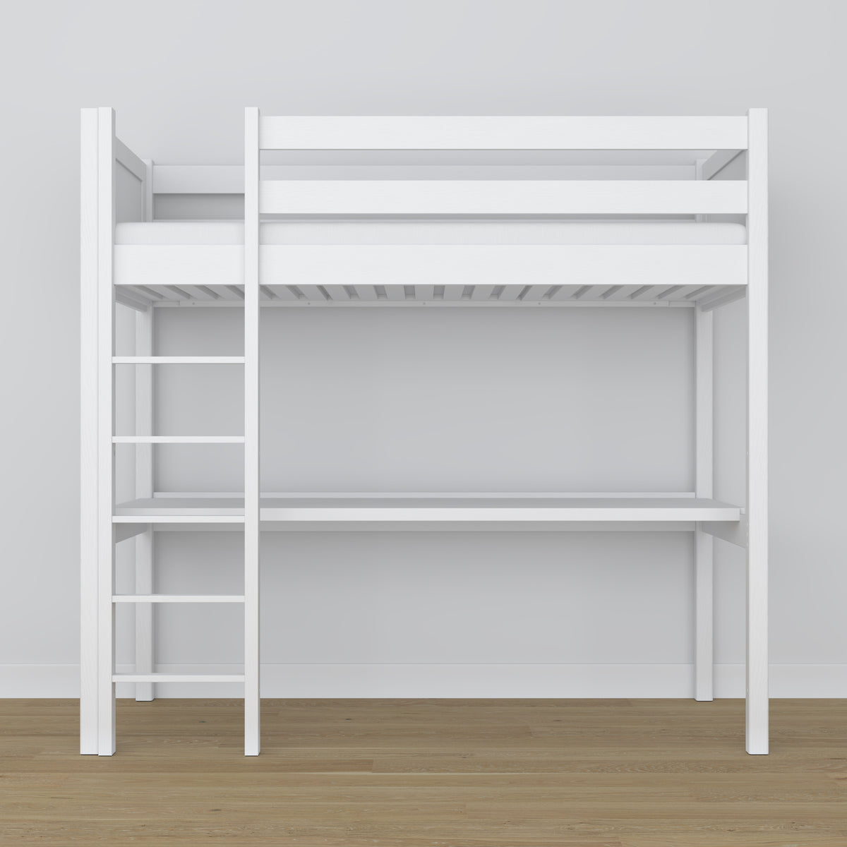 Lit mezzanine avec bureau blanc en bois – dimensions, Nizio Home