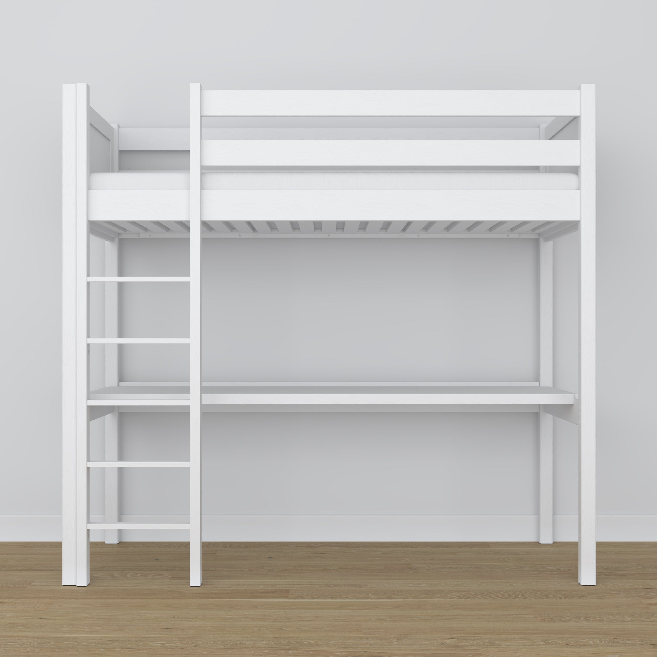 Lit mezzanine avec bureau blanc en bois – dimensions, Nizio Home