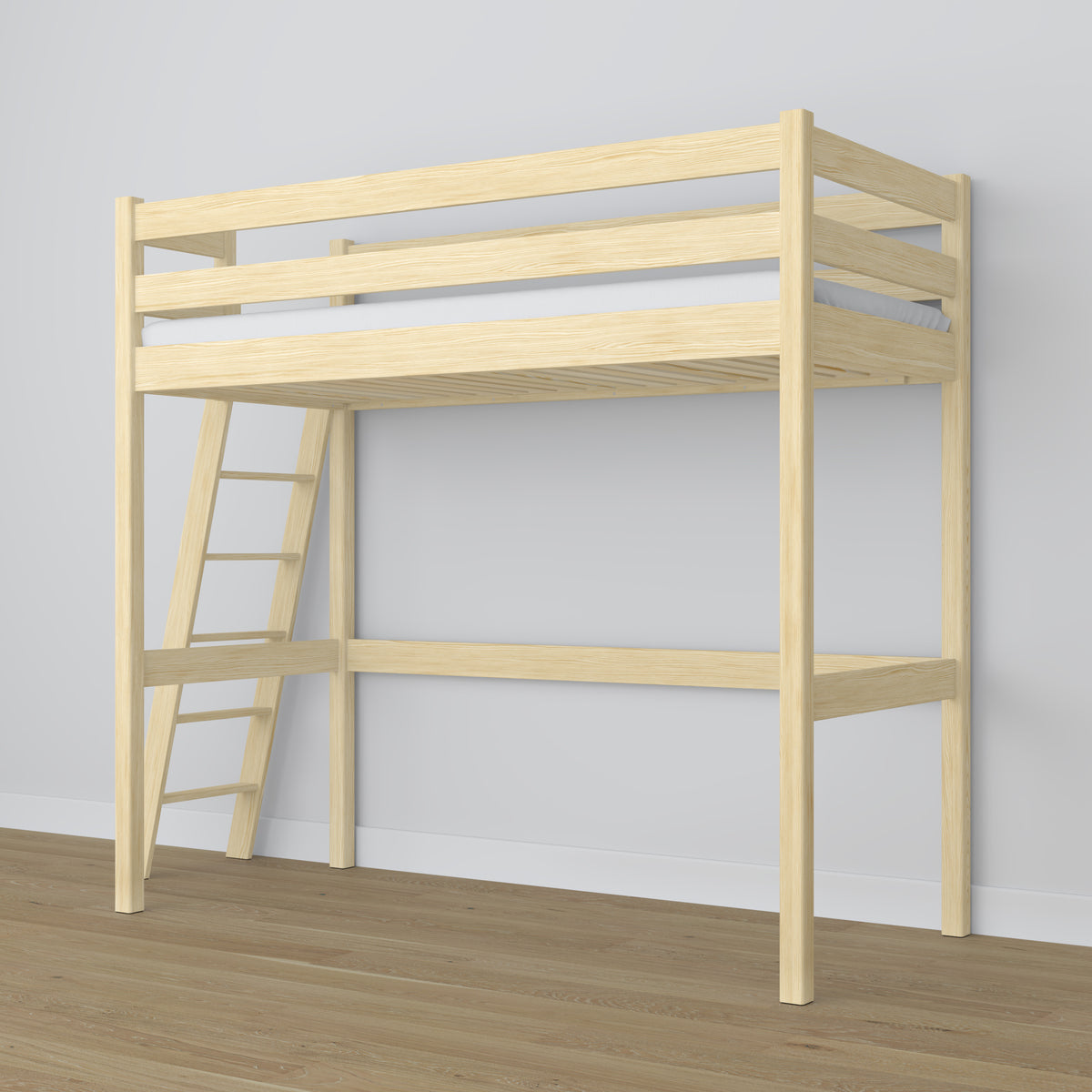 Hoogslaper transparant grenen in kinderkamer – scandi inrichting, houten