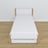Bed wit-eiken – matraslade, houten details, Nizio Home