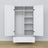 Kast 2D1S wit – lade open, ruim opbergvak, houten