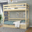 Houten stapelbed transparant grenen met matraslade – valbescherming, houten, Nizio Home