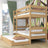 Oak Bunk Bed Natural Oak – Ladder, Rails, Drawer for Extra Mattress